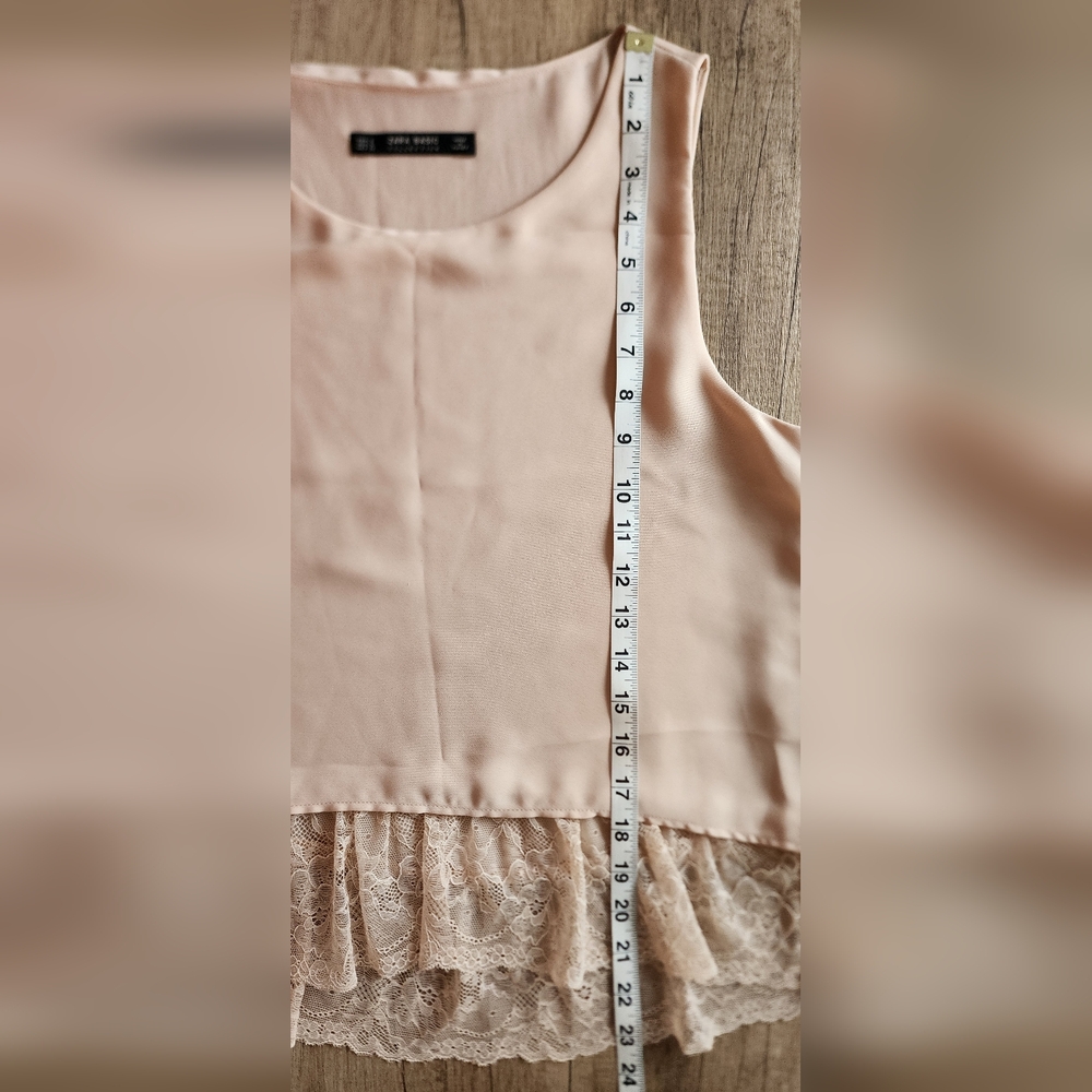 Zara Basic Tan Blouse‎ Women's Small - Picture 5 of 6